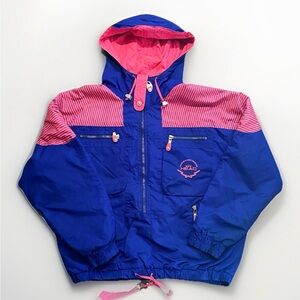 Vintage 80s 90s HEAD Sportswear Men’s Ski Windbreaker Jacket Purple Pink Size XL